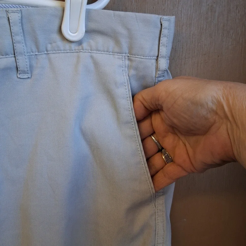 Peter Millar Crown Bedford Cotton-Blend‎ ShortMens 38 Light Gray Golf GUC